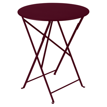 Mesa Redonda Bistro Acero Cereza Negro 60Cms